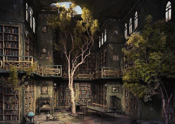 old-shattered-library